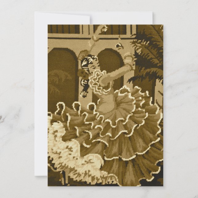 Flamenco Dancer in Sepia Invitation (Front)