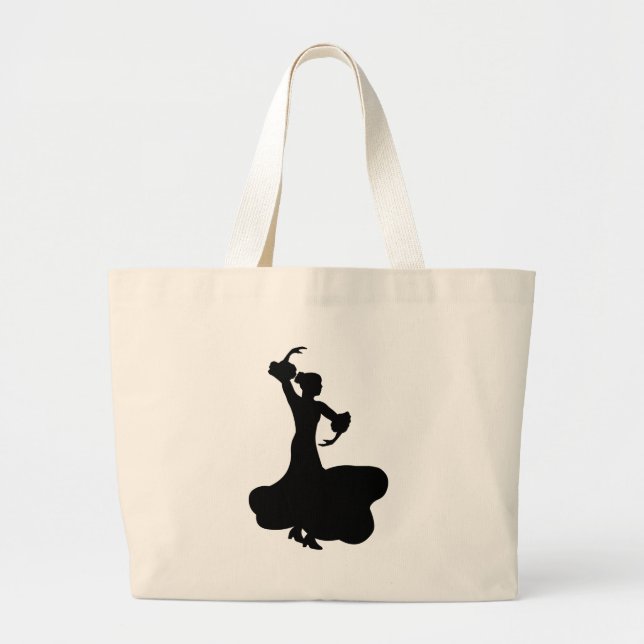 Flamenco Dancer Large Tote Bag (Front)