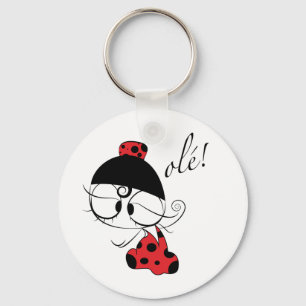 Flamenco dancer ole! key ring