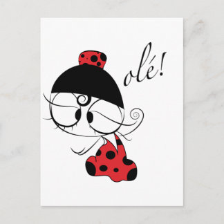 Flamenco dancer ole! postcard