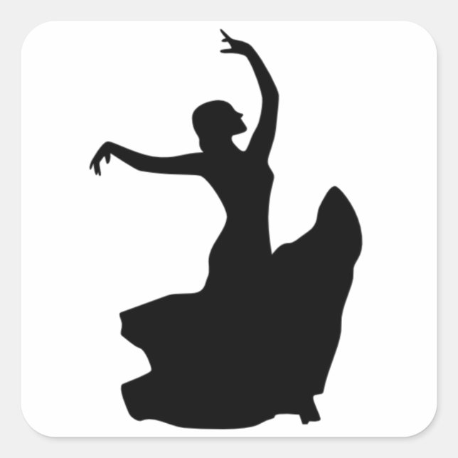 Flamenco Dancer Only Square Sticker (Front)