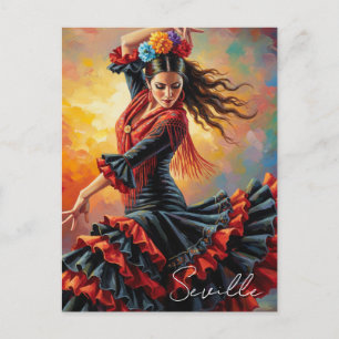 Flamenco Dancer Seville Spain Travel Postcard