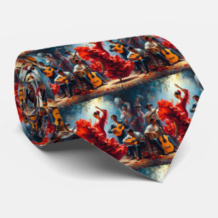 Flamenco Dancer Spanish Music Band  Tie