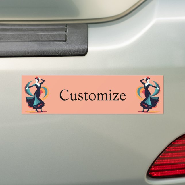 Flamenco Dancer Thunder_Cove Bumper Sticker (On Car)