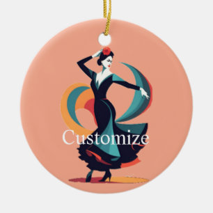 Flamenco Dancer Thunder_Cove Ceramic Tree Decoration