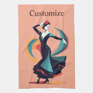Flamenco Dancer Thunder_Cove Tea Towel