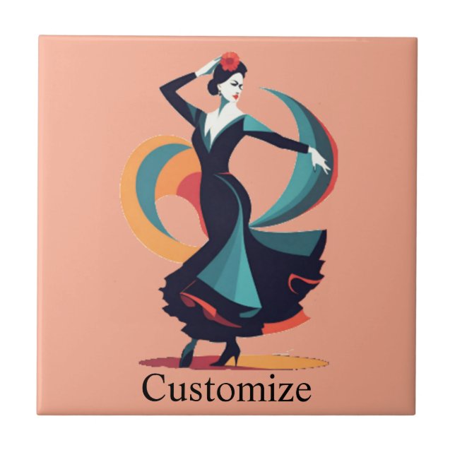 Flamenco Dancer Thunder_Cove Tile (Front)