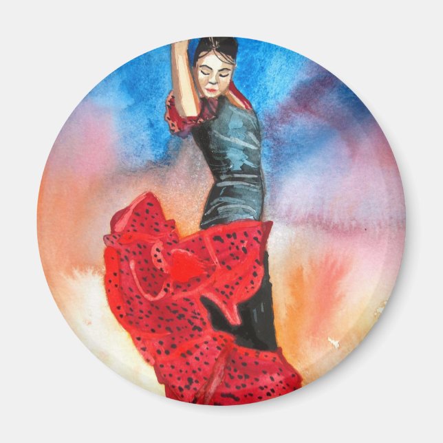 FLAMENCO DANCER watercolour Magnet (Front)