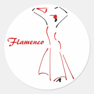 Flamenco Dancer with Customisable Slogan Classic Round Sticker