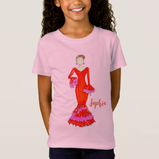 Flamenco dancer with orange dress T-Shirt