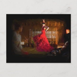 Flamenco fire lights a tea house in Tokyo, Japan Postcard