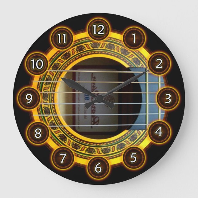 Flamenco guitar by rafi talby large clock (Front)