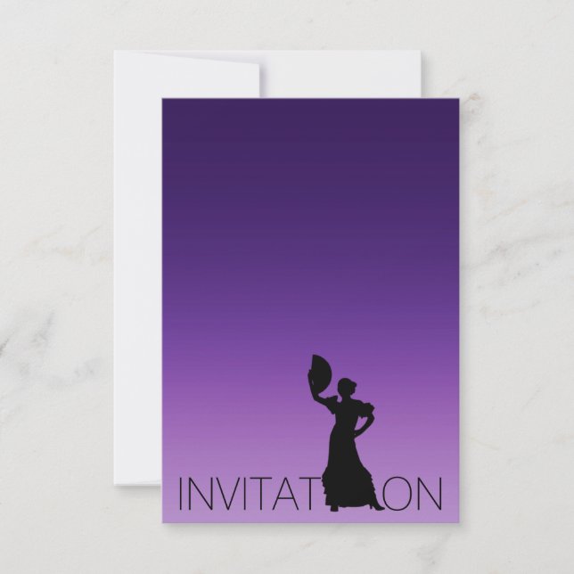 Flamenco Latin Dance Party Purple Lavanda Ombre Invitation (Front)