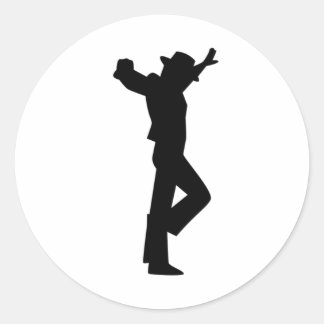 Flamenco Male Dancer Black Classic Round Sticker