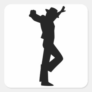 Flamenco Male Dancer Black Square Sticker