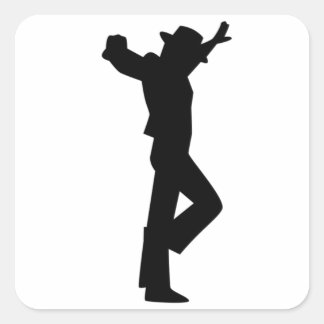 Flamenco Male Dancer Black Square Sticker