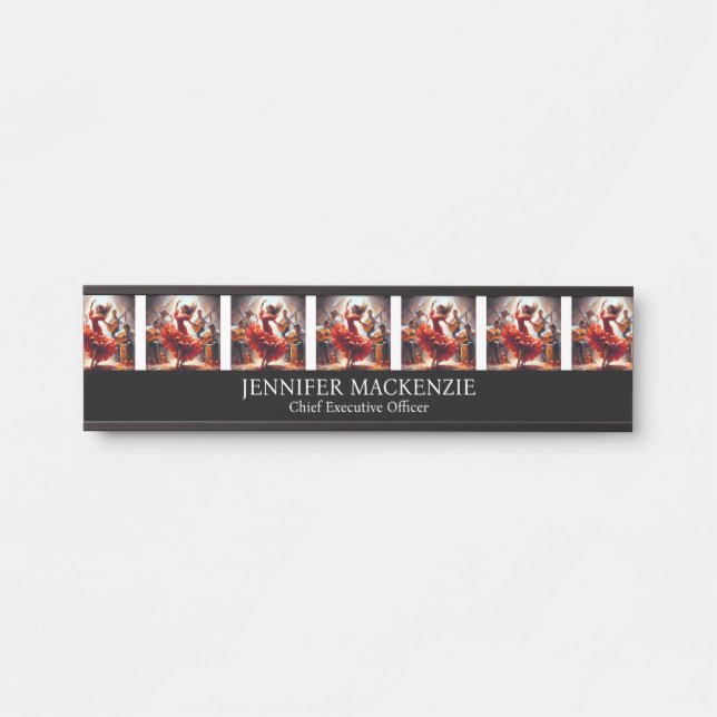 Flamenco Music Spanish Dancing Name Plate (Front)