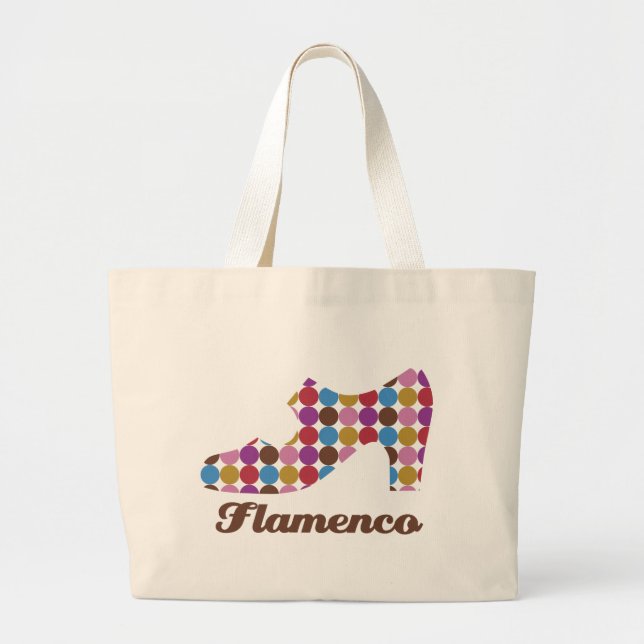 Flamenco Polka Dots Natural Canvas Bag (Front)