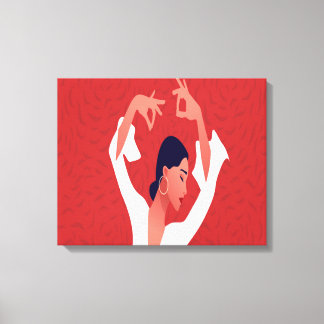 Flamenco Red Art Canvas Print