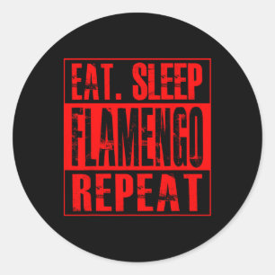 Flamengo Soccer - Camisa Eat Sleep Flamengo Repeat Classic Round Sticker