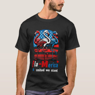 Flamerica United We Stand Flamingo America USA 4th T-Shirt