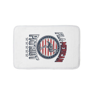 Flamerican Patriot Flamingo Vintage Vector Bath Mat