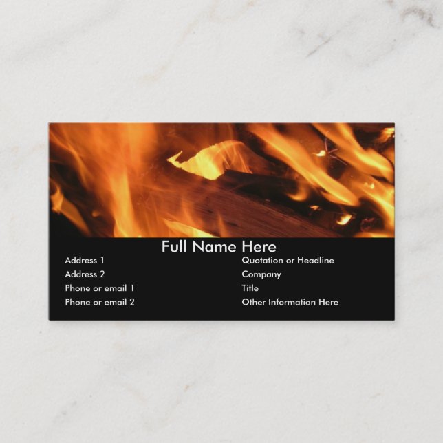 Flames and FIre Business Card (Front)
