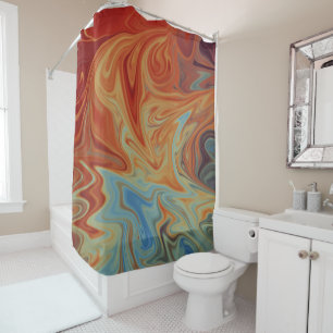 Flames And Water Abstract Design Best fine art Shower Curtain