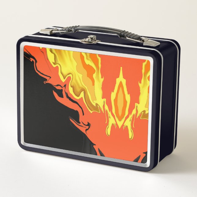 Flames at Night Metal Lunch Box (Front)