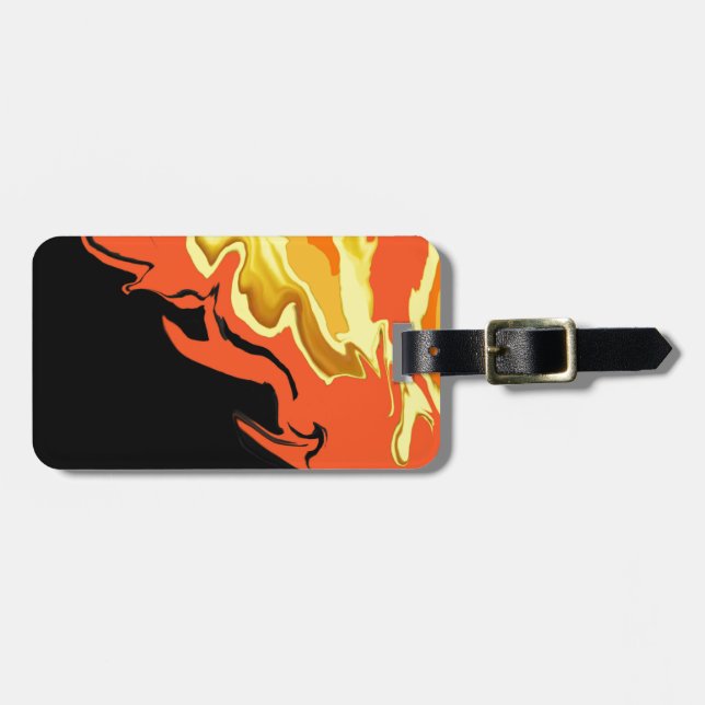 Flames at Night Personalised Luggage Tag (Front Horizontal)