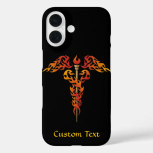 Flames Caduceus iPhone 16 Case