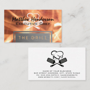 Flames   Chef Hat and Spatula Business Card