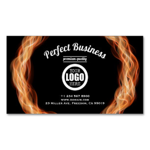 Flames Creative Unique Modern Trendy Add Your Logo Magnetic Business Card