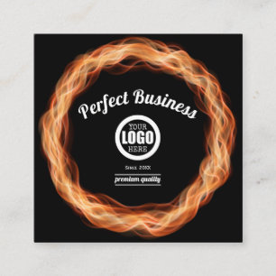 Flames Creative Unique Modern Trendy Add Your Logo Square Business Card