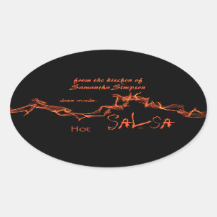 Flames Custom Canning Oval Sticker