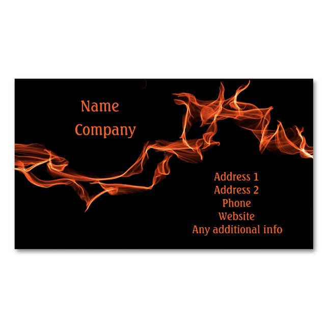 Flames Custom Personalised Magnetic Business Card (Front)