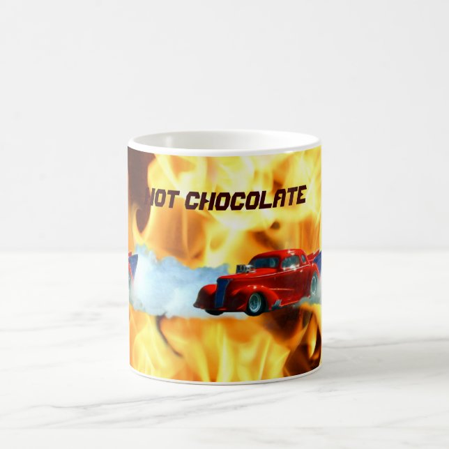 Flames & Drag-racing Doorslammer Race Car Kids Mug (Center)