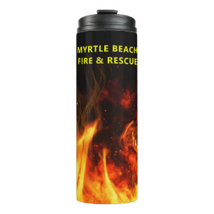 Flames Fire Fighter Department Thermal Tumbler