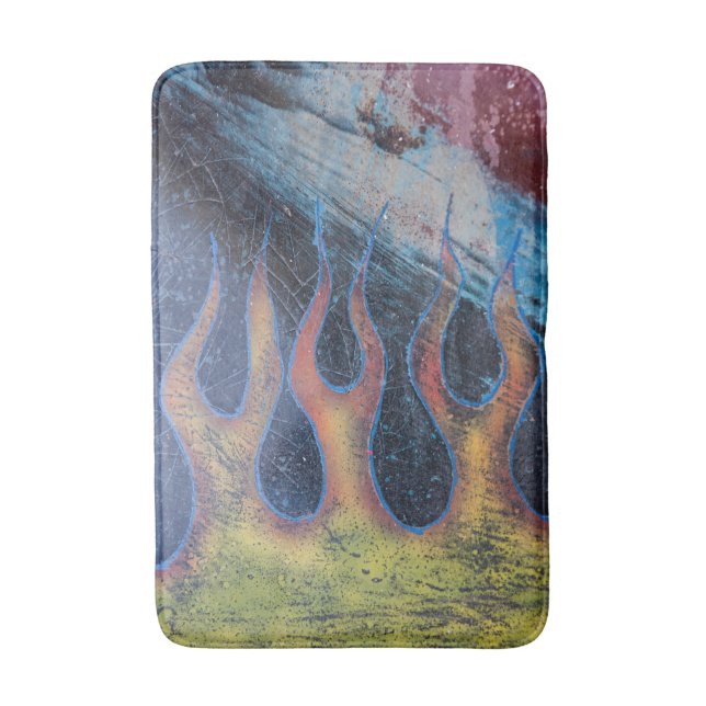 Flames graffiti bath mat (Front Vertical)