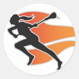 Flames Lacrosse Circle Sticker