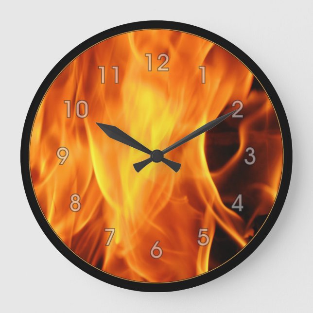 Flames Large Clock (Front)