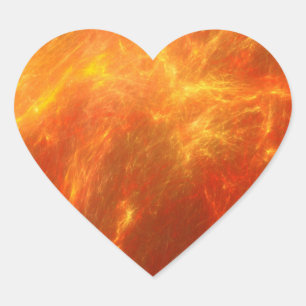 Flames Leap As Raging Fire Burns Out Of Control Heart Sticker