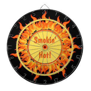 Flames of Fire Black Personalized Dartboard