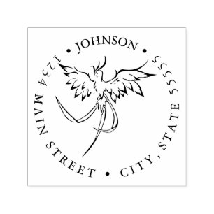 Flames of Phoenix Return Label Self-inking Stamp