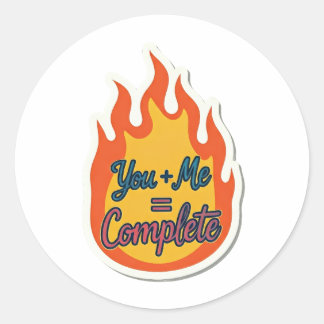 Flames of togetherness classic round sticker