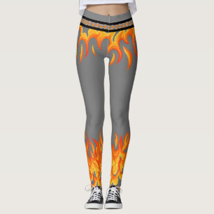 Flames on Grey Leggings