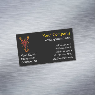 Flames Scorpion Magnetic Business Card