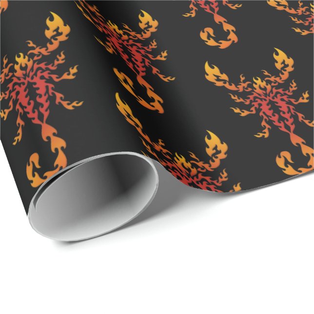Flames Scorpion Pattern Wrapping Paper (Roll Corner)