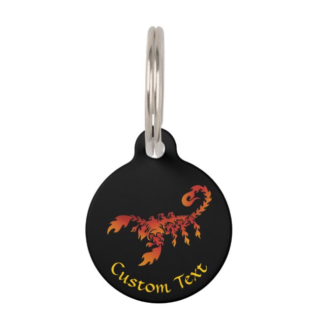 Flames Scorpion Pet ID Tag (Front)