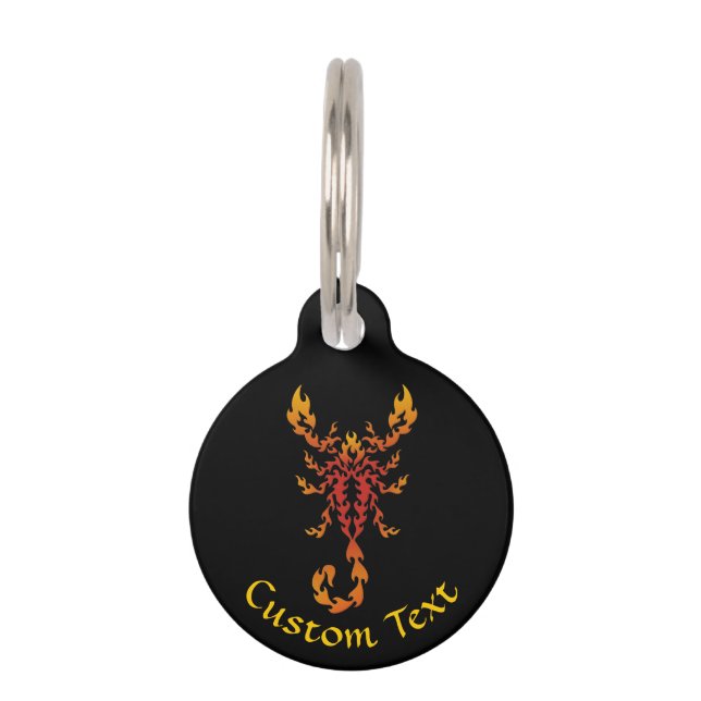 Flames Scorpion Pet Tag (Front)